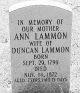 Ann Lammon Headstone