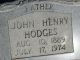 John Henry Hodges Headstone 1889-1974